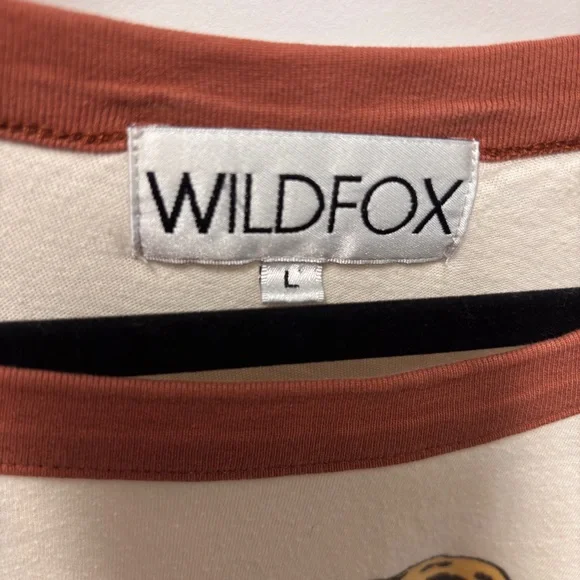 Wildfox Cream and Brown Graphic Tee - Picture 2 of 3